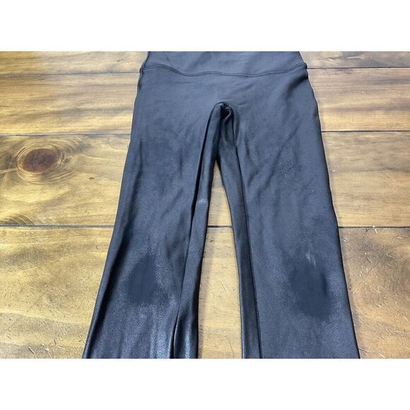 Spanx Faux Black Shiny Leather Leggings Size Small - Picture 4 of 9